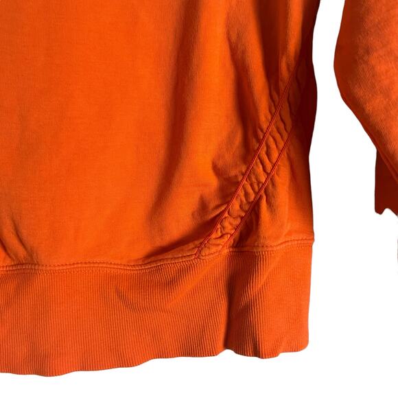 Athleta Women's Sundown Puckered Crewneck Orange Pullover Sweatshirt XS - Picture 7 of 11